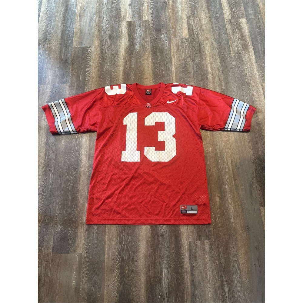 Nike Team Ohio State Buckeyes Football Jersey Mens Large Red #13 Mesh NCAA
